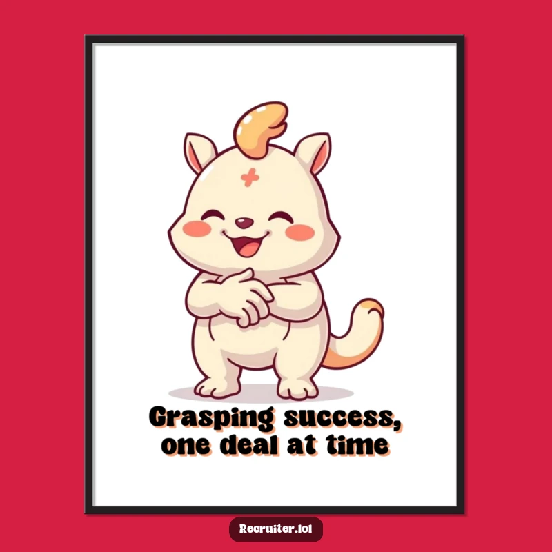 Free Printable Wall Art: Handshake Creature Friendship, Funny Downloadable Art for Connection