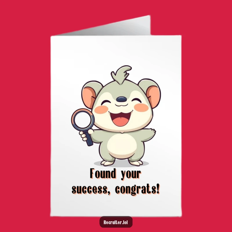 Free Printable Congrats Card: Investigating Creature Success, Funny Downloadable For Big News