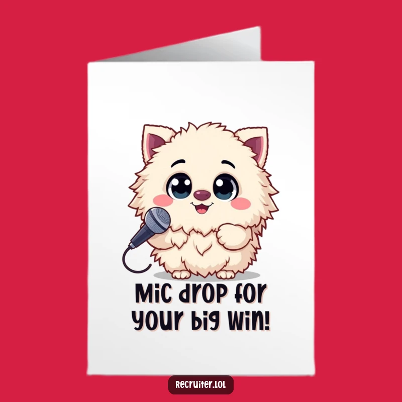 Free Printable Congrats Card: Star Fluffy Creature, Funny Downloadable For Your Champ