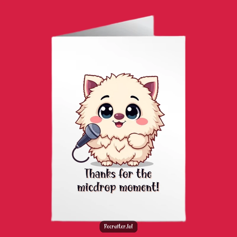 Free Printable Thank You Card: Thankful Fluffy Creature, Funny Downloadable For A Star